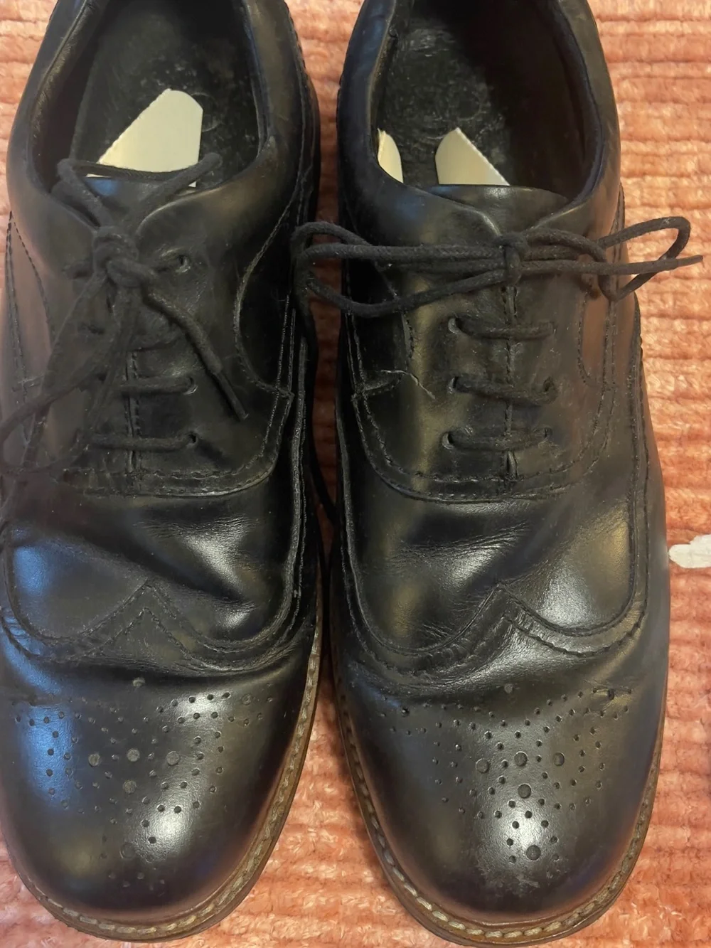 Men's Black Leather Lace-Up Derby Shoes